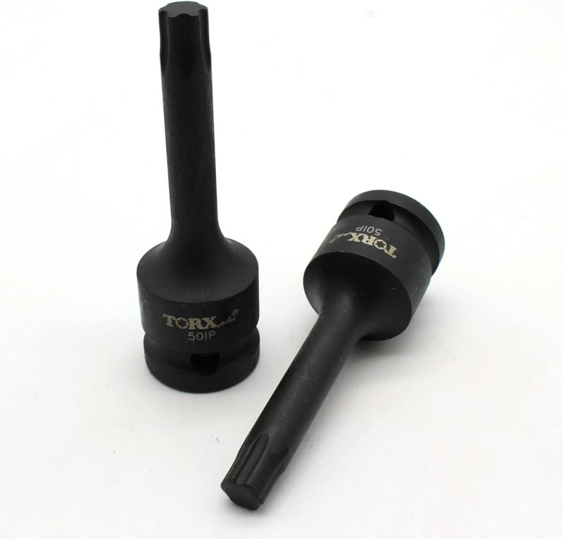 T-MAX IP50 3 Inch Long Black Impact Torx Plus 6 Point Socket Bit 1/2 Inch Square Drive Auto Repair Tool - Image 1